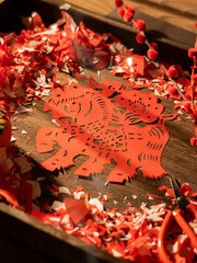Spring Festival Year of the Horse paper cutting window decorations red paper