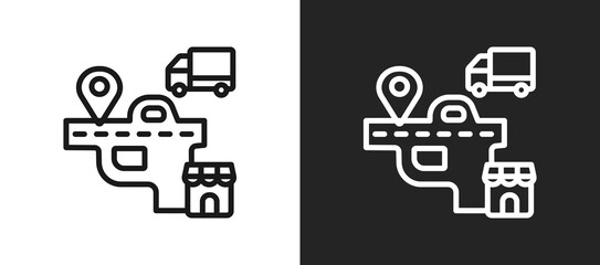 Supply Route Outline Icon In Black And White Filled Style