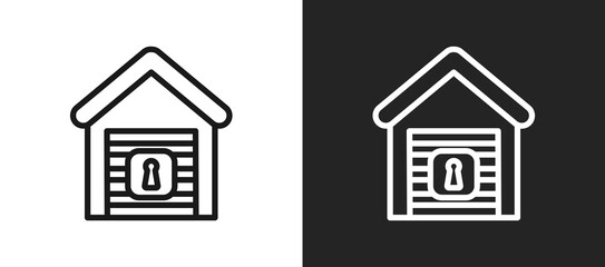 Storage Room Outline Icon In Black And White Filled Style