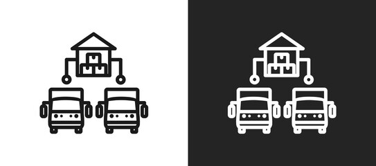 Logistics Hub Outline Icon In Black And White Filled Style