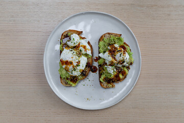 Egg and avocado toast