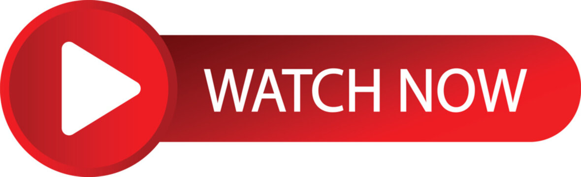 A red button with a white play icon and the words watch now indicating video playback and immediate access