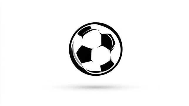Stylized black and white football graphic with a subtle shadow.