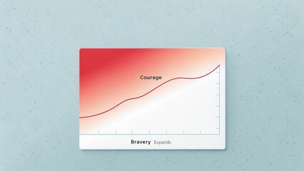 Conceptual graph illustrating the relationship between bravery and courage with a gradient background in soft colors