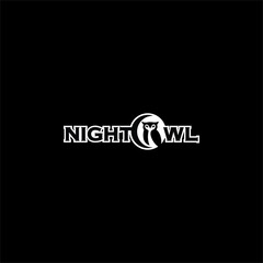simple night owl logo on black background