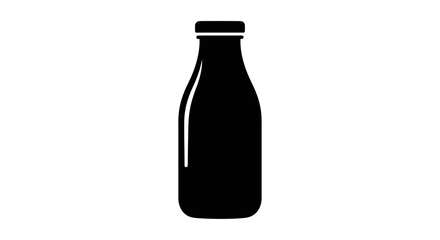 Black bottle icon with transparent background