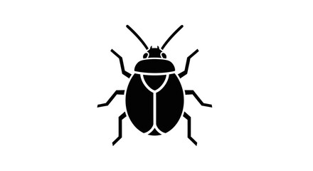 Black bug icon with transparent background