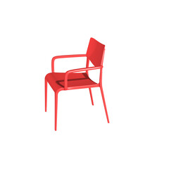red plastic chair