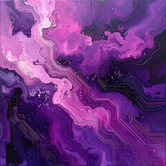 Violet, pink, and white swirl design