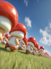A Parade of Cute Anthropomorphic Mushroom Characters.