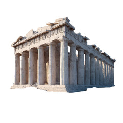 Obraz premium Ancient temple ruins showcasing classical architectural style. or transparent background