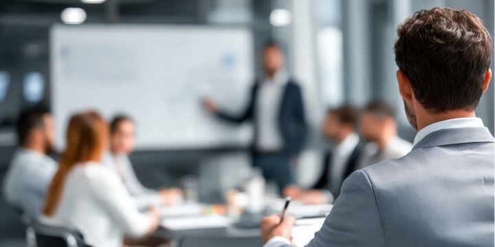 Man is sitting at a table with a group of people