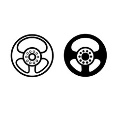 car steering wheel with vector lines