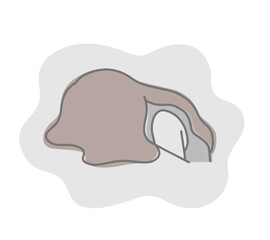 落ち込んで机に突っ伏す女性のイラスト素材