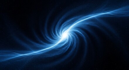 Fototapeta premium A swirling vortex of bright blue energy against a dark, starfilled background, evoking a sense of cosmic power and mystery
