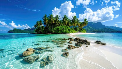 Island paradise with turquoise water