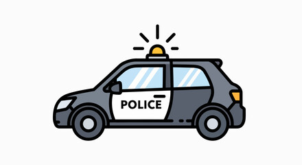 Sleek Patrol Car Icon with Flashing Light © o_o