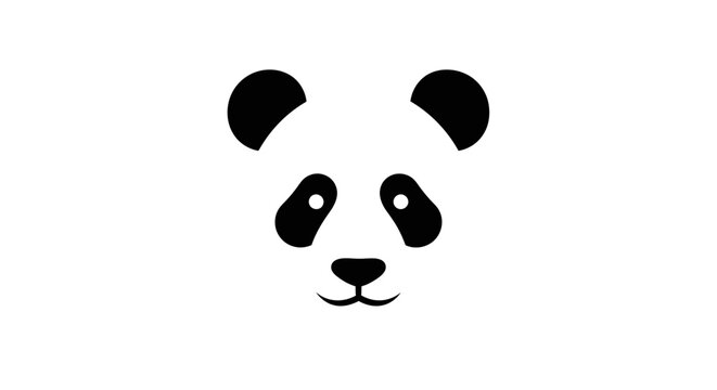 Panda face icon with transparent background