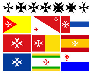 Flags and Symbols with the Maltese cross