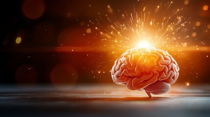 Explosive Brain Activity Sparks Creativity Digital Art Abstract Environment Close-Up View Conceptual Exploration