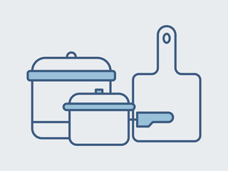 Cookware icon. Supermarket icon vector. Outline vector icons. Flat illustration concept.