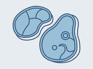 Fresh meat icon. Supermarket icon vector. Outline vector icons. Flat illustration concept.