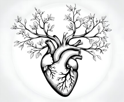 abstract floral background with heart