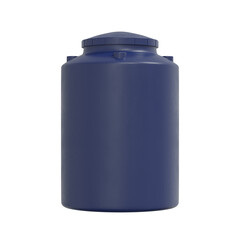 3d render blue plastic water tower isolated on white