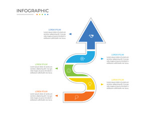 Business step timeline infographic arrow template. Modern milestone element timeline 5 options