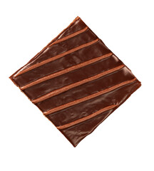 chocolate brownie square isolated on white background