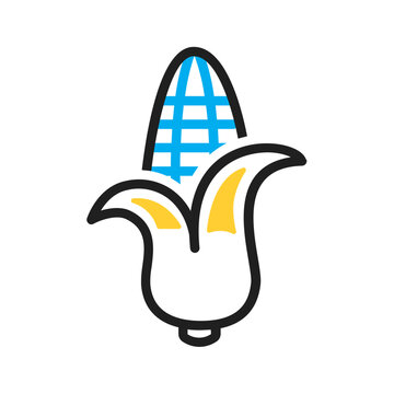 Vector multi color icon for Corn