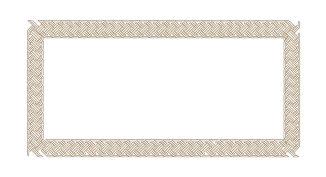 Decorative light brown textured rectangular frame element for design template background isolated PNG with Transparent Background
