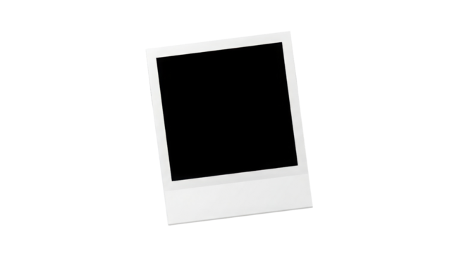 Instant photo print frame vector template for memory presentation and graphic design element isolated PNG with Transparent Background