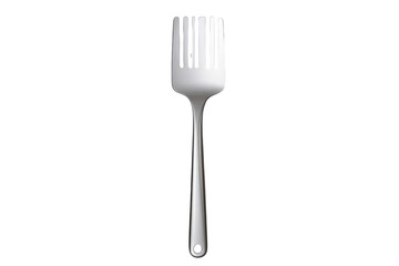 Shiny metal dinner fork standing upright kitchen utensil object
