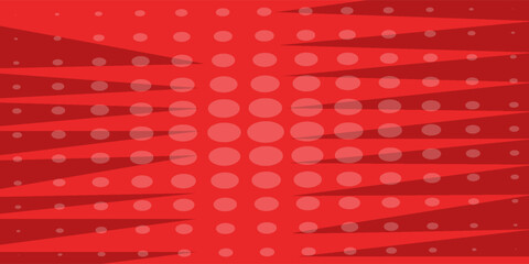 Red Geometric Abstract Background With Radial Design and Dotted Patterns. Red Comic Suitable for templates, sale banners, events, ads, web and pages