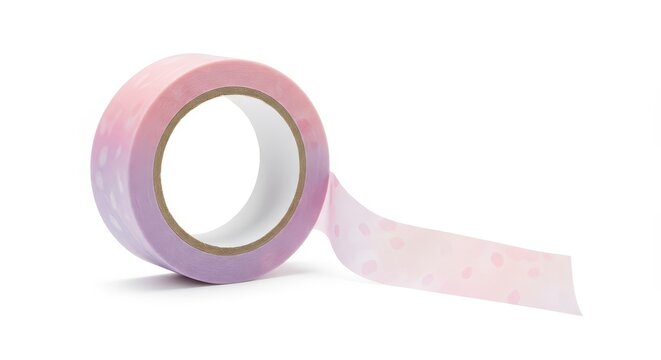 Roll of decorative crafting tape displaying a pink and purple gradient with subtle repeating circular elements