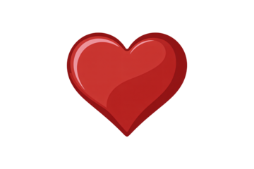 Vibrant red heart symbol expressing love, passion, and affection, perfect for romantic designs, Valentine's Day celebrations, and emotional content