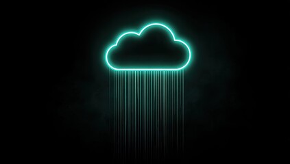 Neon cloud, digital lines