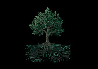 A digital tree with circuit roots