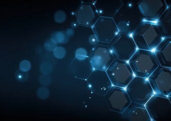 Abstract hexagonal design on dark background