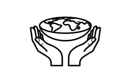 Caring hands gently cradle the world symbolizing global responsibility and interconnectedness for a sustainable future