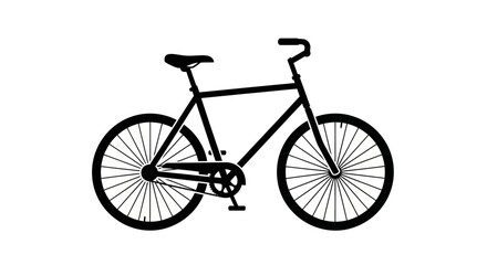 Fototapeta premium Sleek black bicycle silhouette offers modern freedom and eco-friendly transit for urban adventures and healthy living