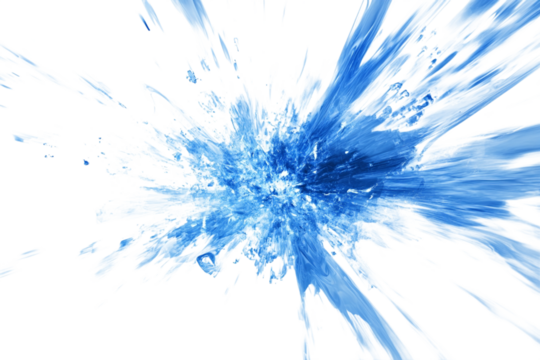 Blue water splash explosion with dynamic liquid movement effect.