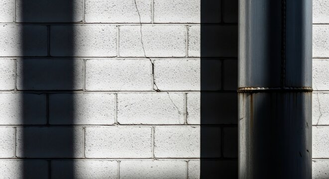 Industrial juxtaposition: a study of shadow, texture, and structural components in monochrome