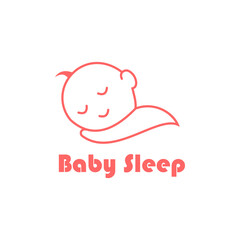 Cute Funny Baby Sleep Logo Design with Smiling Kid Character for Childcare, Newborn Store, and Family Branding