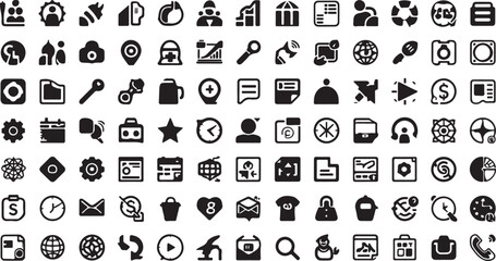 Vector icons set of alphabet symbols for web and mobile business design collection