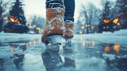 ice skating on the river