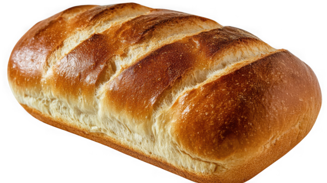 Loaf of bread isolated on transparent background, freshly baked and ready to eat
