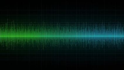 Obraz premium High-tech glowing stripes in neon green and cyber blue, sharp luminous energy lines across dark black sci-fi background, futuristic electric aesthetic, high contrast, modern AMOLED wallpaper.