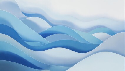 Abstract Blue Wavy Layers Background with Smooth Gradient Tones.
